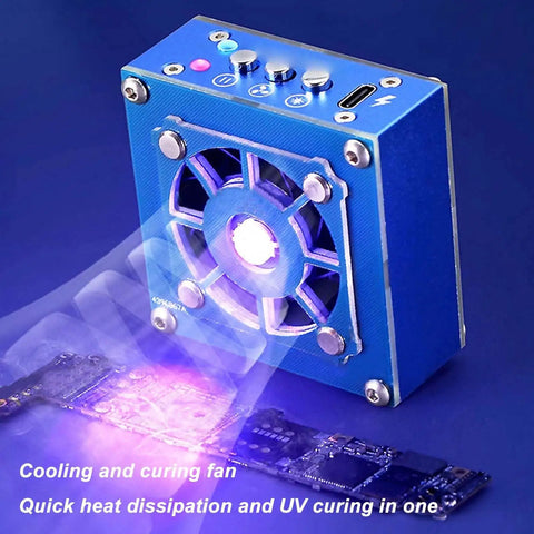 Cordless Solder Fume Extractor With Lamp Quiet Welding Smoke Purifier 10000 RPM Workhorse 3 Adjustable Speeds Portable Cooling Fan