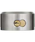 Stainless Steel Puck Lock Beefy Heavy Duty High Security Padlock With Hidden Shackle Two Seven Eighths Inch Wide Trailer Door Lock