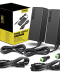 12V 5A Power Supply For LED Strip Lights CCTV Cameras Monitors External HDD 60W AC To DC Converter With 5.5x2.1mm Barrel Plug 100 240V Worldwide Input Pack Of 2 showing power supplies and cables