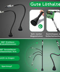 2 Pack Magnetic Soldering Helping Hands Third Hand Tools with flexible gooseneck metal arms and sturdy base visible
