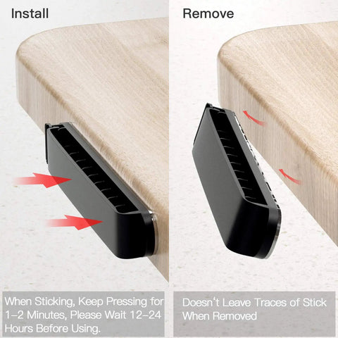 Three Pack Cable Clips Cord Organizer for Home Office Desk and Car self adhesive installation and removal demo