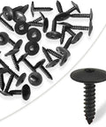 Hardcore Thirty Pack Fender Liner Screws plus Splash Guard Bolts for Volkswagen Audi Porsche, black 5mm x 18mm fasteners