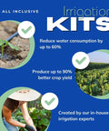 Low Flow Drip Tape Irrigation Kit For Row Crops On Farms With Agricultural Grade Components promotional image with features