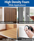 Heavy Duty Self Adhesive Foam Weather Stripping Tape For Doors And Windows Square Black, sealing gaps and providing insulation.