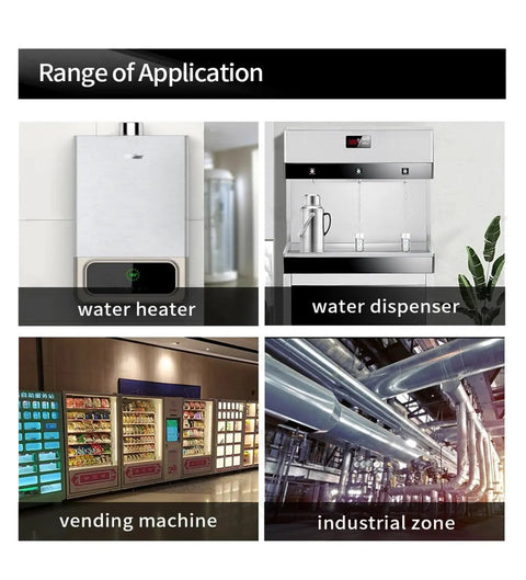 Range of Application for 2 Inch Stainless Steel Hall Flow Sensor Water Flow Meter including water heater and dispenser