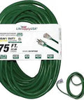 75Ft Built Tough Heavy Duty Extension Cord For Indoor And Outdoor Use 10 Gauge 3 Conductor SJTW Waterproof ETL Listed