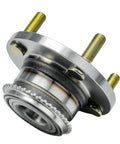 Two Pack Rear Wheel Bearing And Hub Assembly With ABS Ring For Mitsubishi Lancer ES 2002 To 2007 2.0L L4 4 Lug Replacement Set With Corrosion Resistant Studs And Long Lasting Finish, close-up view