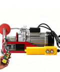 CelyToe Lightweight Wire Rope Hoist With 20 Meter Steel Cable, Dual Remote Plus Onboard Controls, Auto Lock Brake, side view with remote control
