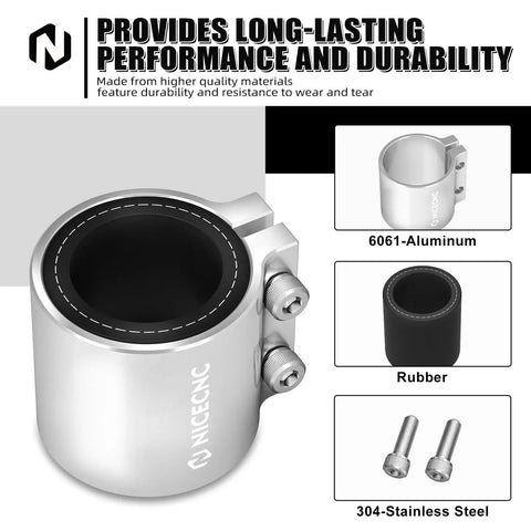 Exhaust Sleeve Clamp Band For Yamaha Blaster 200 1988-2006 And Banshee 350 1987-2006 Quad Bolt-On Replacement Part 1W2-14714-00-00 Silver