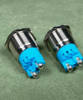 2 Pack DC 12V 22mm IP65 Waterproof Stainless Steel Red LED Indicator Light With 90dB Buzzer And Lamp For Electrical Control Panel DIY Projects
