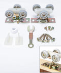 Sliding Pocket Door Top Hanger Rollers Wheels Assembly for 1125 and 1500 hardware kit with wrench, screws, and zinc alloy construction.