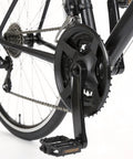 Beefy 3x Crankset FC-TY301 24-34-42T with 170mm aluminum crank arm on mountain bike frame, side view, black finish