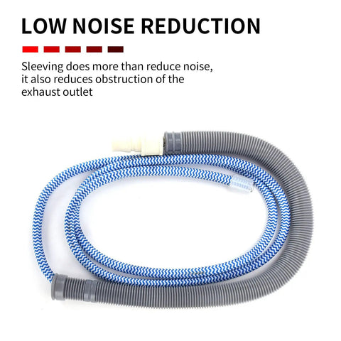 Low noise reduction air hose with blue and gray sleeving designed for Straight Fire Pneumatic Micro Grinder And Air Powered Polisher.