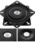 Kickass Heavy Duty 8 Inch Bar Stool Swivel Plates Replacement built like a tank with black coated steel mount.