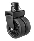 Heavy Duty 2,500 Lbs Dual 6 Inch Beefed Up Trailer Jack Swivel Caster With Upgraded Spoked Wheels And Reinforced Bracket Black