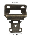 Semi Concealed Self Closing Cabinet Hinges With Heavy Duty Steel Construction Half Inch 2 Pack Gate Style, front view