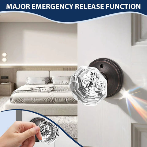 5 Pack Glass Door Knobs With Dope Oil Rubbed Bronze Rosettes For Privacy On Bedroom And Bath Doors Keyless Interior Door Handles Crystal