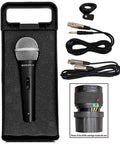 Wired Dynamic Microphone Kit With Full Metal Body And M-56 Capsule, Includes Two 10 Ft OFC Cables, Mic Clip And Case, Ideal For DJs, Karaoke.