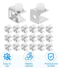 40 Piece Zinc Alloy Glass Shelf Clamp Brackets For Shower Glass Panels And Floating Shelves With Rock Solid Grip Heavy Duty Construction And Adjustable Clamp 3 To 8 Mm Durable No Discoloration shown in packaging