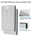 Advanced Allergen Reduction True HEPA H13 Replacement Filter with sponge edge for Filtrete room purifier shown with details