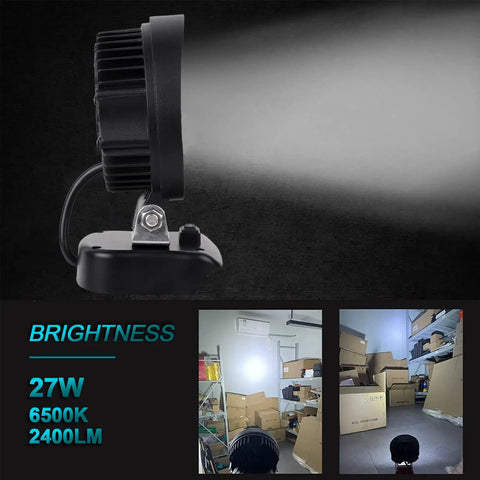 Side view of Cordless LED Work Light for Makita 18V Max Battery 27W 2400LM Wide Beam Flood Light 6000K in use indoors