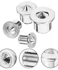 Pro Grade Stainless Steel Dowel Pin Set For Woodworking Alignment And Center Transfer Portable Doweling Locator, close-up view