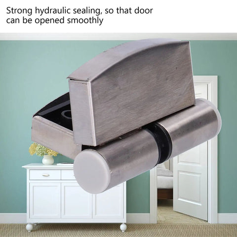 Stainless Steel Hydraulic Door Hinge Set For Right Opening Interior Doors 2 Pack 8.6 X 7.2 Cm Gravity Closing With Rubber Pad Built To Last Heavy Duty Butt Hinge Hardware For Home Use
