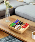 Two Pack K Cup Drawer Organizer Tray Made From Natural Bamboo With Adjustable Dividers To Separate Coffee Pods Tea Bags And Silverware Perfect Coffee Station Organizer For Kitchen Or Home Office Keeps Drawers Neat And Accessible on a table with a cup of coffee