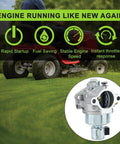 SV600 20 HP Carburetor Replacement Kit 20 853 95 S 20 853 71 S fits Kohler engines beside lawn tractor on grass