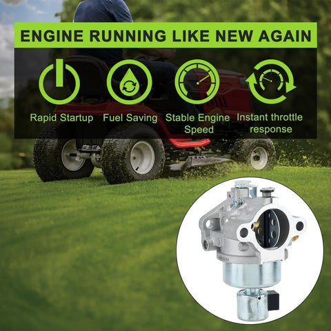 SV600 20 HP Carburetor Replacement Kit 20 853 95 S 20 853 71 S fits Kohler engines beside lawn tractor on grass