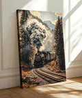 Retro Vibes Steam Train Wall Art Framed Or Unframed Canvas Poster With Classic Locomotive And Mountain Railway Scene Ready To Hang