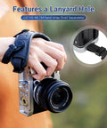 Hand Grip For Fujifilm X M5 Camera With L Shape Bracket Built In Arca Quick Release Plate And Battery Access attached to camera