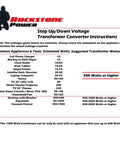 Instructions for 1000 Watt Heavy Duty Voltage Converter Transformer For 110V 120V 220V 240V Step Up Down For Appliances