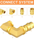 GASHER brass 1/4 in NPT pipe fittings set (8 pcs) with hex nipple, hex coupling, and 90° street elbow for air hoses