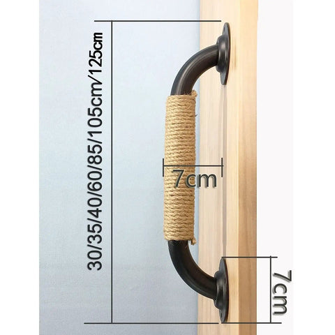 Dope Vintage Style Iron Door Pull Handles Set Of 2; shown is a 105mm length handle with rustic rope detail on a wooden door.