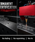 Beast Mode Metal Marking Tool With Adjustable 0.01-1mm Depth For Steel Frames Aluminum Parts And Industrial Components Dot Peen Engraving Delivers Clear Serial Numbers Quickly Durable And Reliable For Chassis Plates Engine Parts, red dot peen marking steel chassis plate