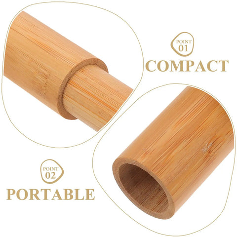 Close-up of compact, portable Poster Storage Tube with Caps for Docs and Artwork, natural wood texture, impact resistant design.