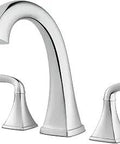 Bronson 2 Handle Roman Tub Trim In Polished Chrome With High Arc Spout All Metal Construction Ceramic Disc Pforever Seal 3 Hole Installation