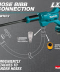 Diagram showing hose bibb connection on No Cord Power Cleaner 320 PSI 0.7 GPM for portable pressure washing