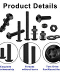 900 Pieces Torx Button Head Screws Set M2 M2.5 M3 Bolts Nuts Washers Star Drive Round Head Machine Screws 10.9 Grade Alloy Steel Black Oxide