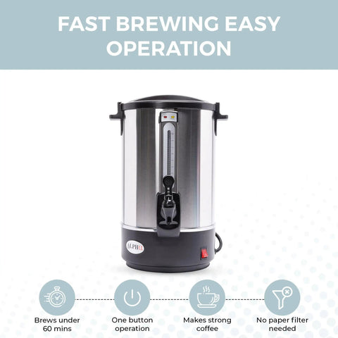 100 Cup Electric Coffee Urn Stainless Steel Beast With Massive Capacity Percolator Pot And Leak Proof Tap Hot Beverage Dispenser