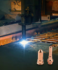Plasma cutter in action with sparks, showcasing 20 Pack Plasma Cutter Consumables For Eastwood Versa Cut 60A Torch CB70 setup.