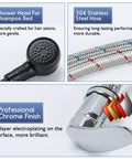Pro Grade Brass Shampoo Bowl Faucet And Sprayer Kit For Salon Backwash Unit with chrome finish and steel hose details