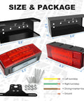 NeaLia boat trailer light box kit with IP68 submersible LED taillights and license plate bracket, front view