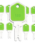 Nine Pack Ignition Keys For Forklifts And Heavy Equipment Durable Spare Key Set Of 9 For Hyster Yale Komatsu Crown Gehl GraDall And More Organized On Sturdy Metal Key Ring, 9 green 166 keys