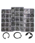 Pro Grade External And Internal Retaining Circlips Kit With Pliers Shaft Collar Washer Set Black Steel C Type And E Type Snap Ring Kit 225 Piece