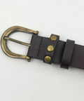Dope Fringe Belt With Antique Bronze Buckle And Adjustable Waist Strap For Vintage Industrial Vibes And Edgy Streetwear Fits Dynamic Tassel Design Casual Accessory close-up of buckle and strap