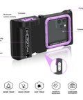 Third Gen Waterproof Diving Phone Case With Bluetooth 50 Feet Depth, showing black purple housing and features
