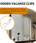 Clear Hidden Channel Valance Clips 1-7/8 Inch Set Of 22 For Wood And Faux Wood Blinds, heavy duty clip shown near window.