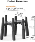 Elevated Dog Water Dispenser Stand And Adjustable Pet Feeder Holder Designed For Large Breeds dimensions diagram showing adjustable height and size.